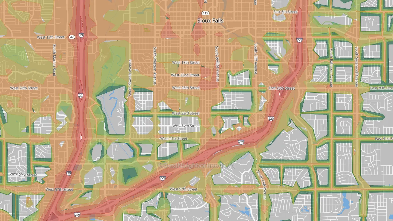 57105, SD Map of Noise Levels in 57105