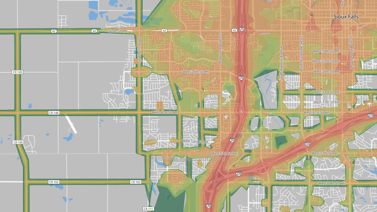 57106, SD Map of Noise Levels in 57106