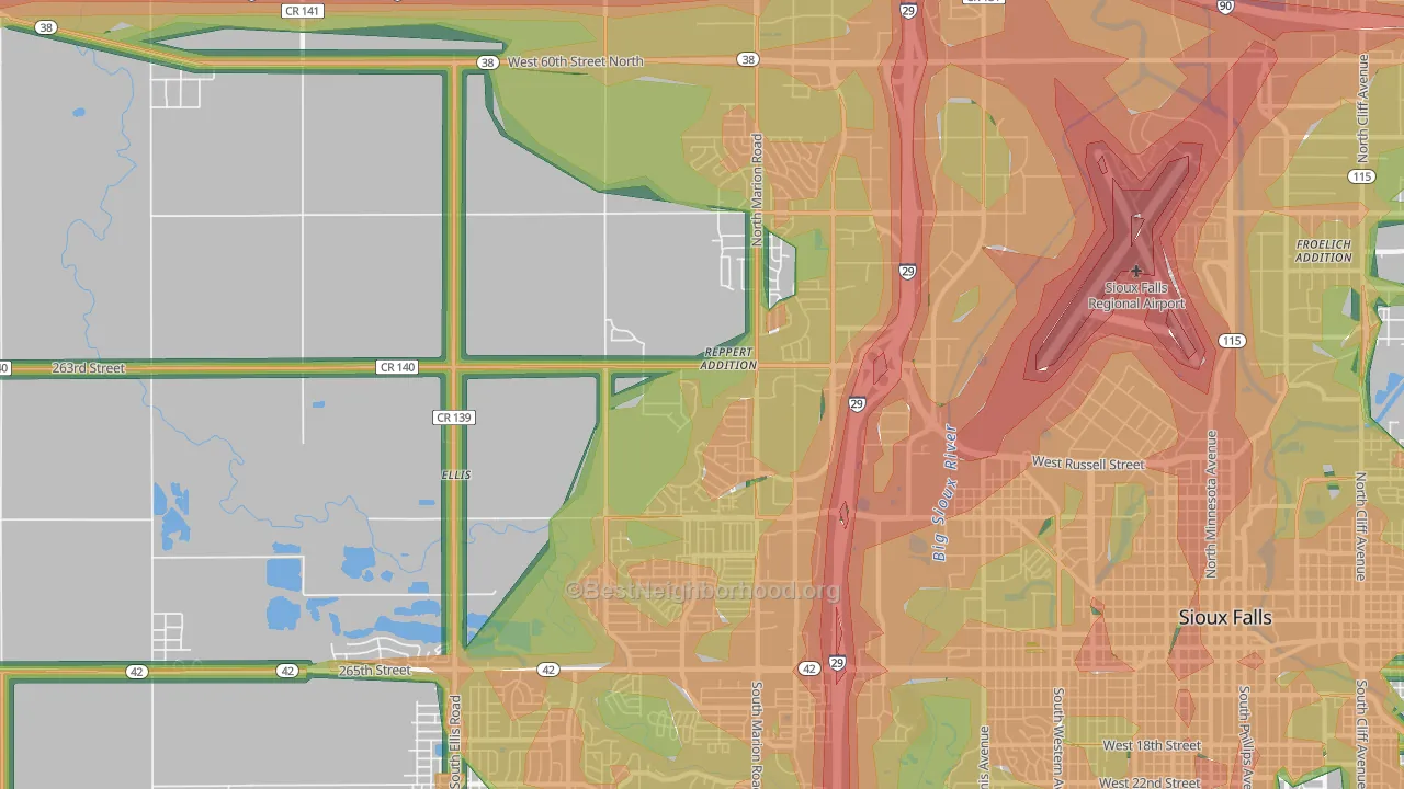 57107, SD Map of Noise Levels in 57107