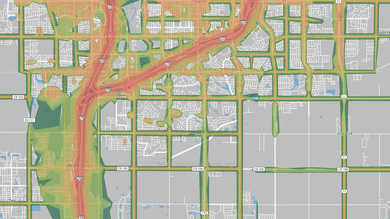 57108, SD Map of Noise Levels in 57108