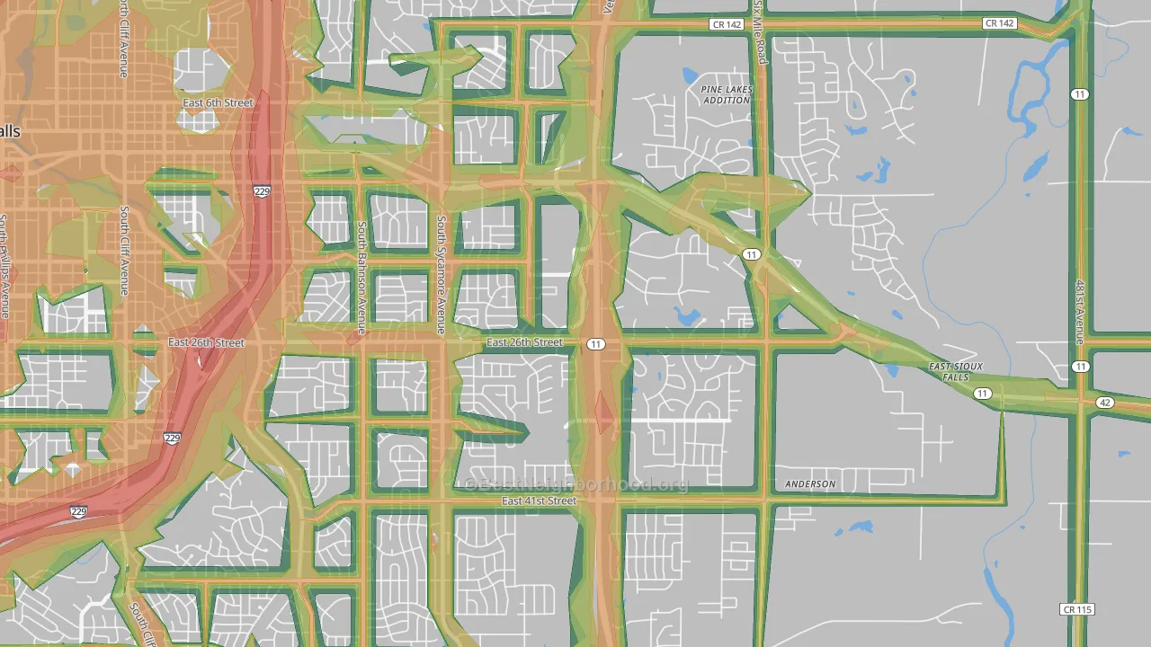 57110, SD Map of Noise Levels in 57110