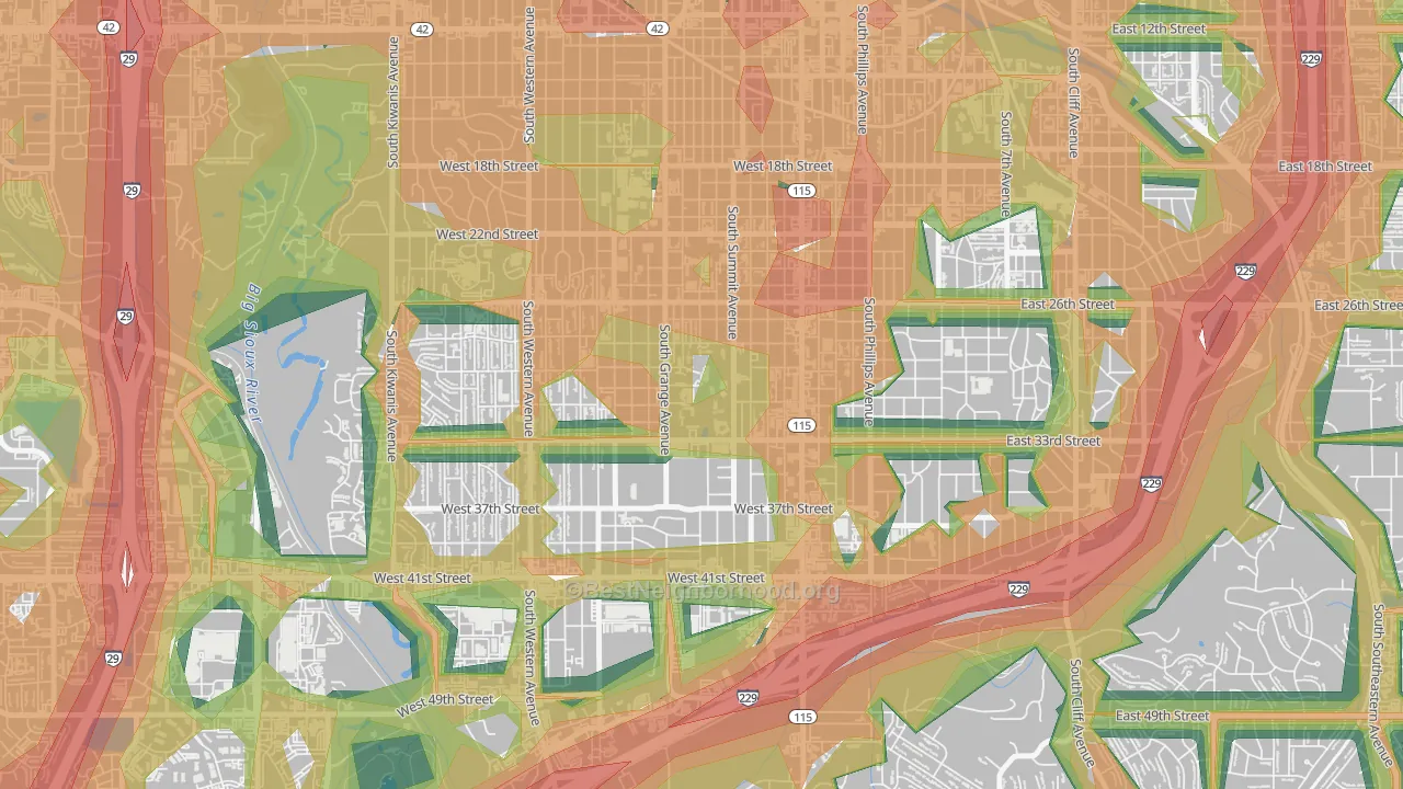57197, SD Map of Noise Levels in 57197