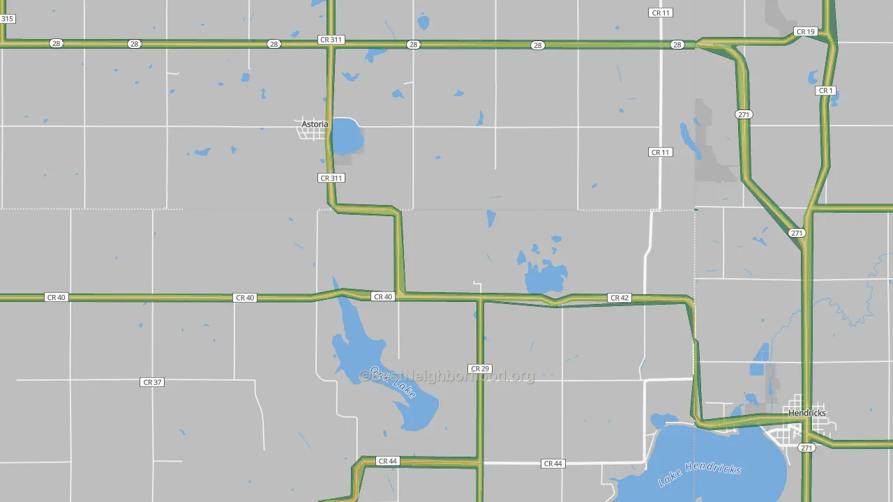 57213, SD Map of Noise Levels in 57213