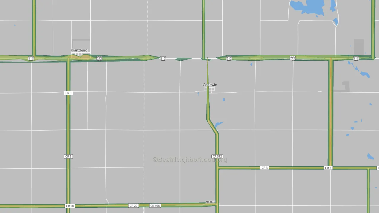 57238, SD Map of Noise Levels in 57238