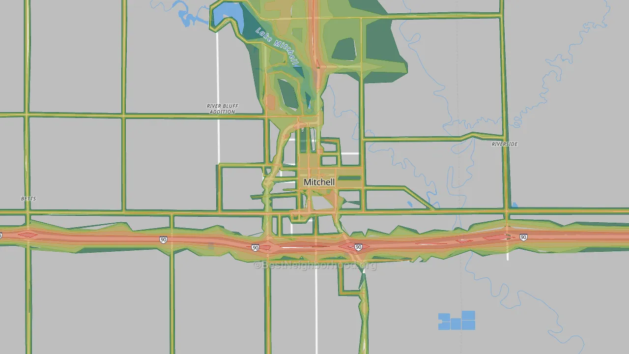 57301, SD Map of Noise Levels in 57301