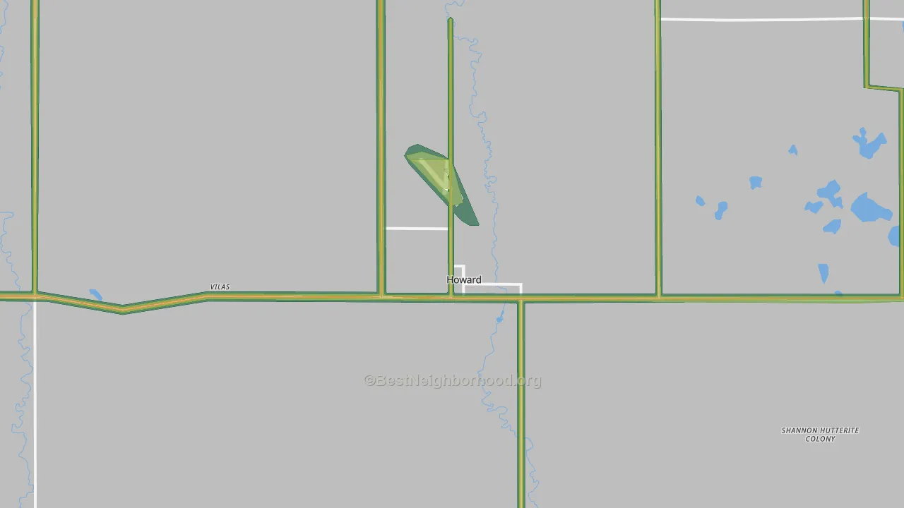 57349, SD Map of Noise Levels in 57349