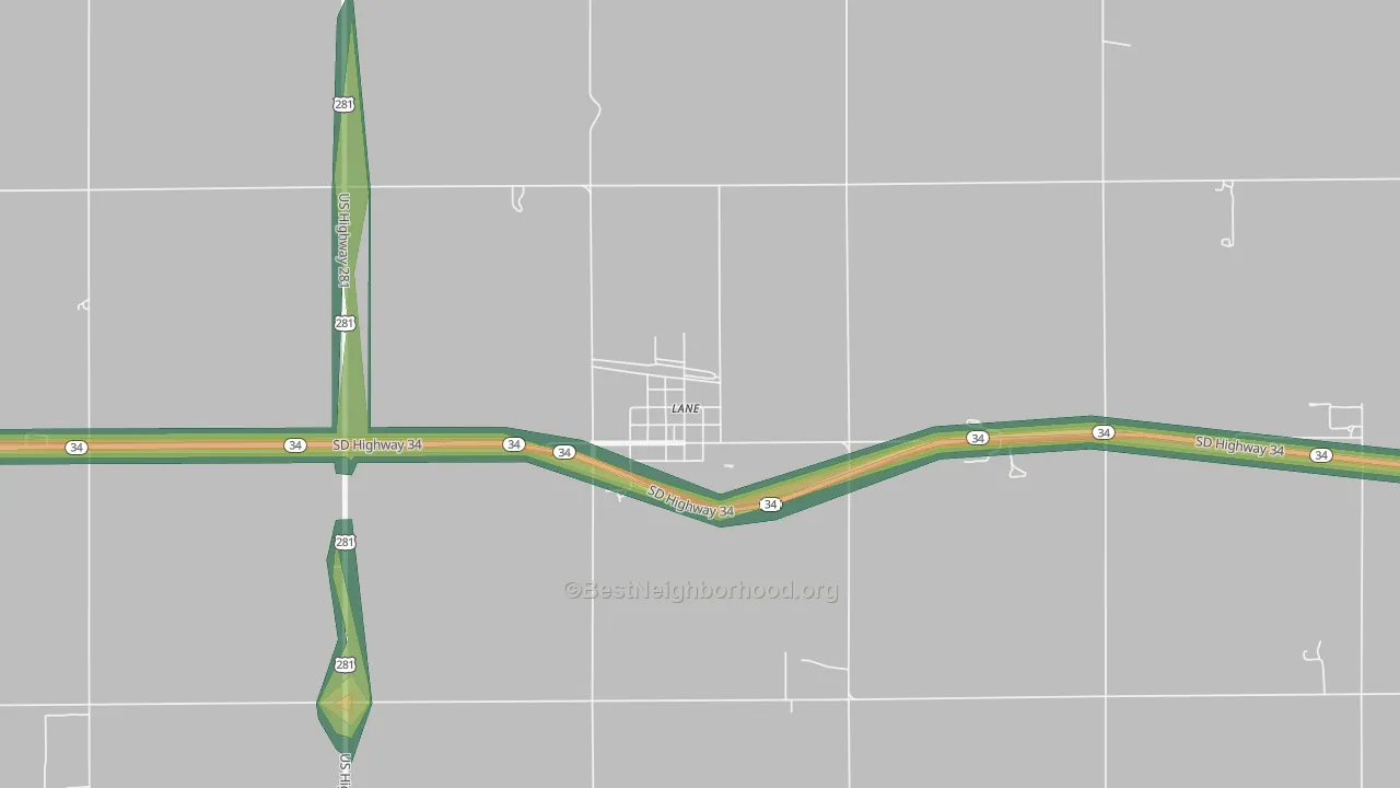 57358, SD Map of Noise Levels in 57358