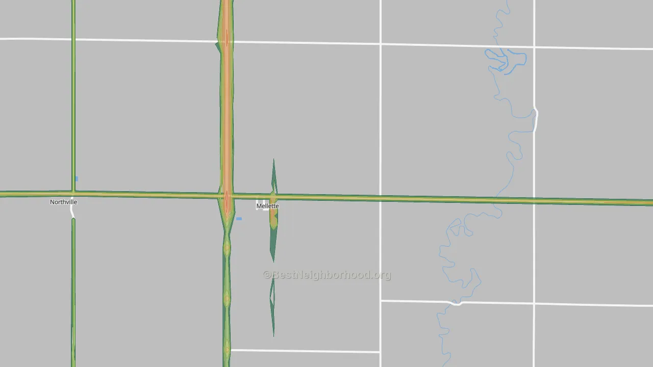 57461, SD Map of Noise Levels in 57461