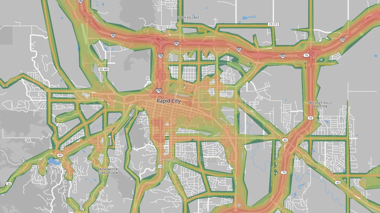57701, SD Map of Noise Levels in 57701