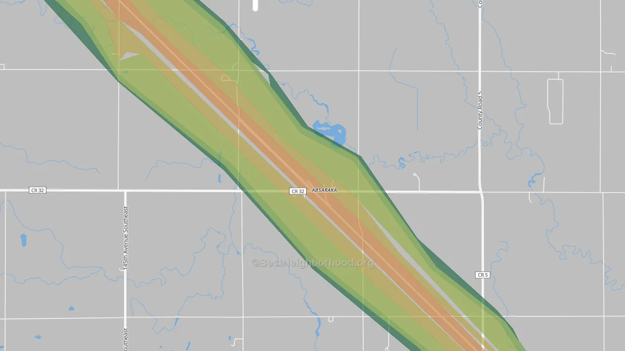 58002, ND Map of Noise Levels in 58002