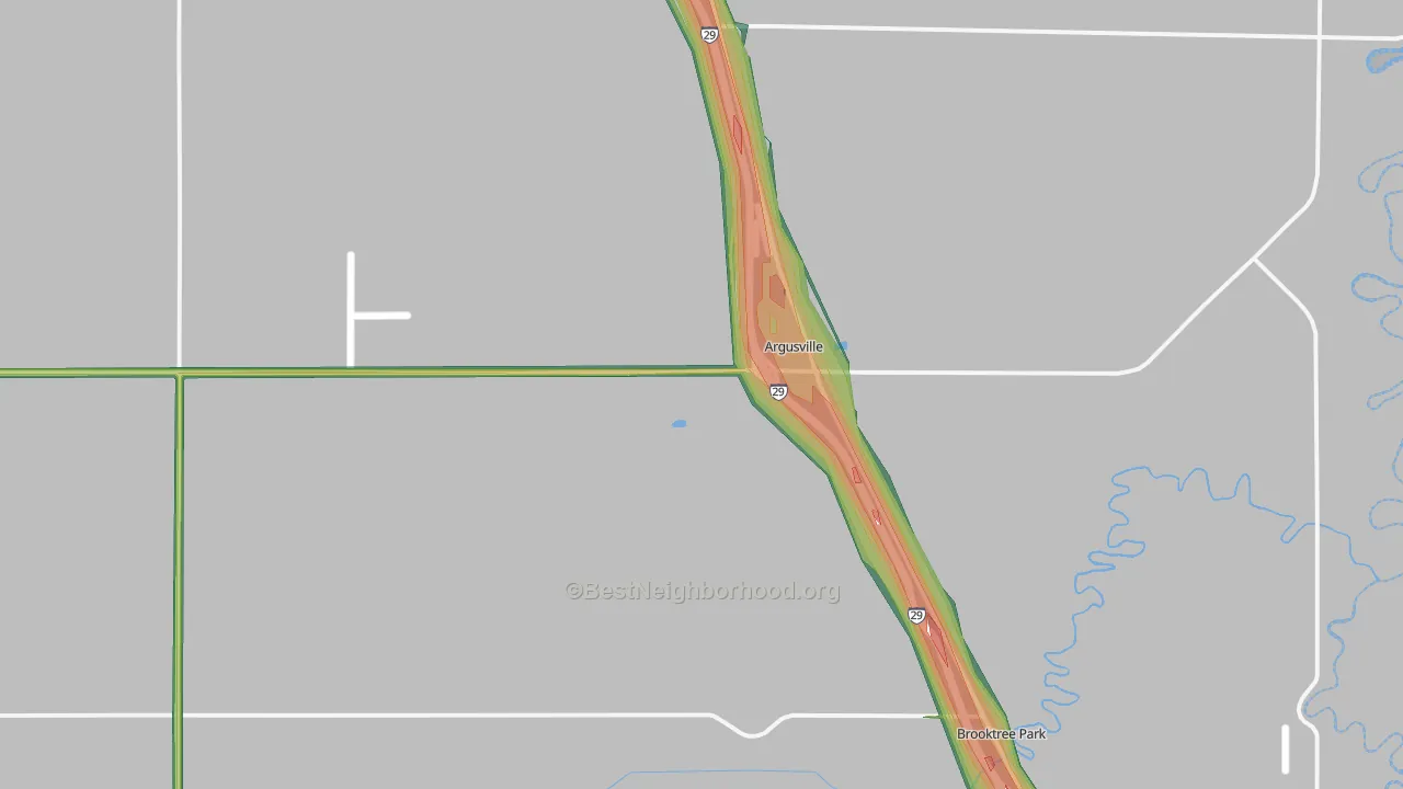 58005, ND Map of Noise Levels in 58005