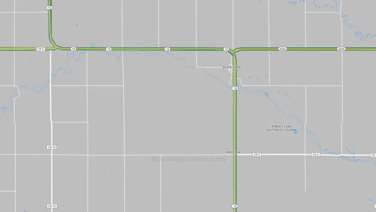 58009, ND Map of Noise Levels in 58009