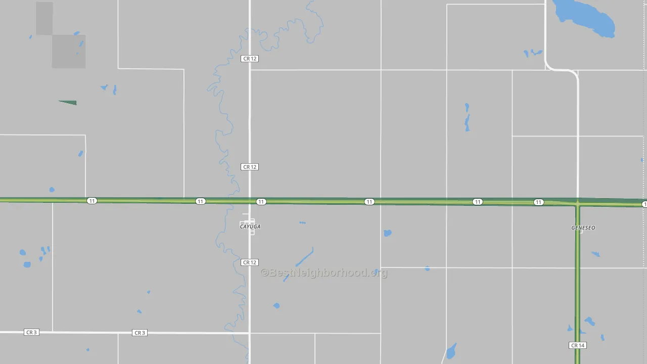 58013, ND Map of Noise Levels in 58013