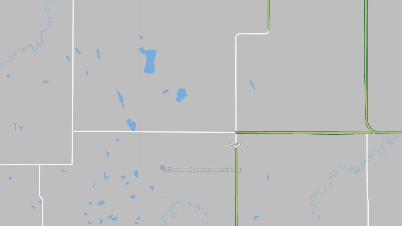 58016, ND Map of Noise Levels in 58016