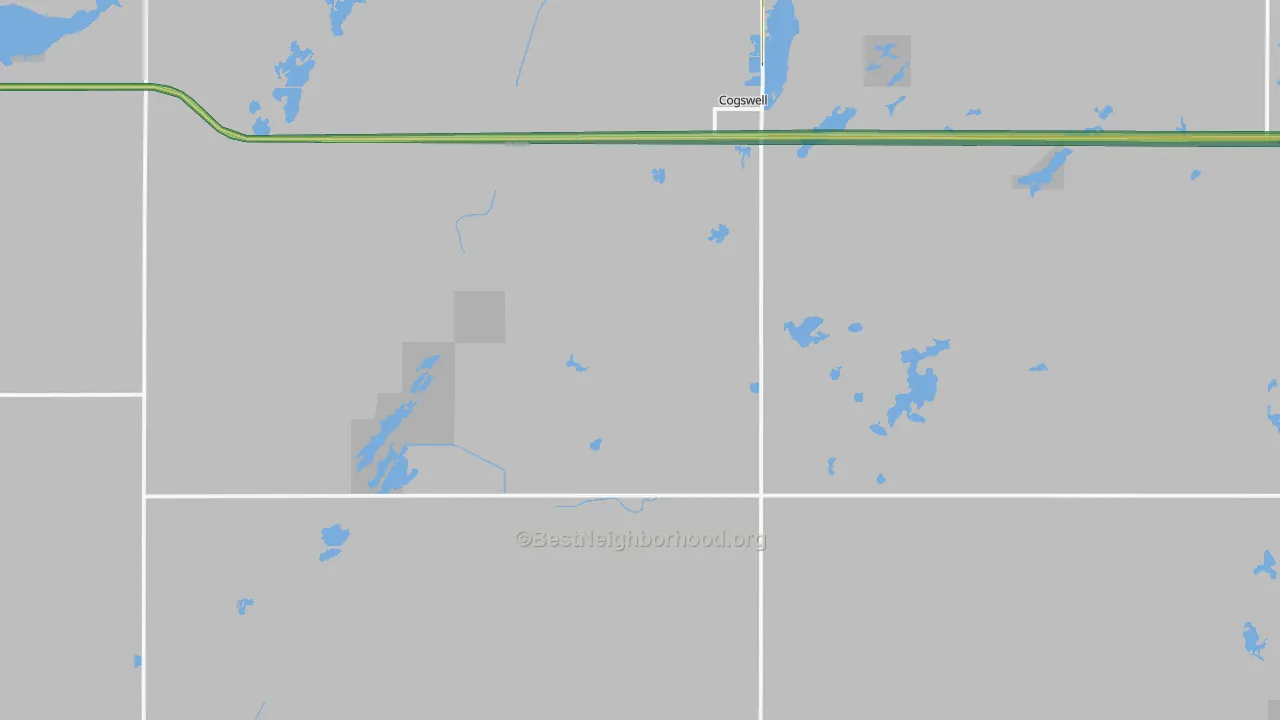 58017, ND Map of Noise Levels in 58017