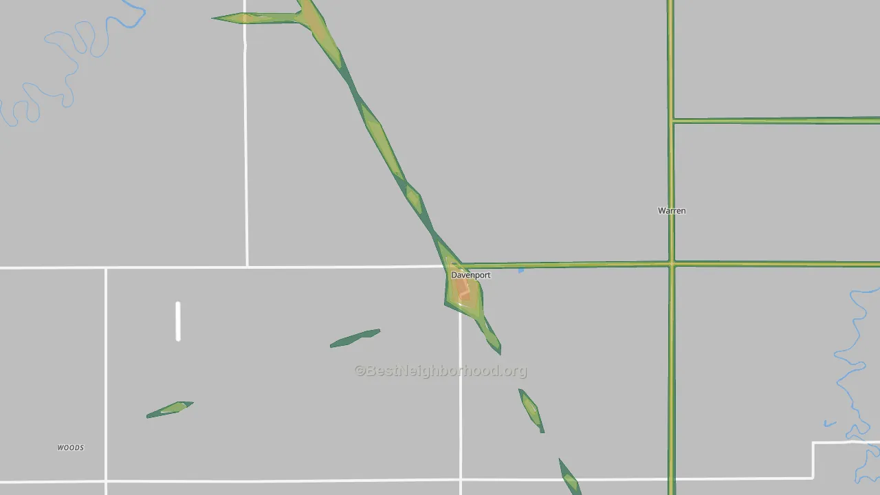 58021, ND Map of Noise Levels in 58021