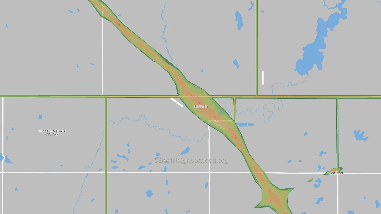 58027, ND Map of Noise Levels in 58027