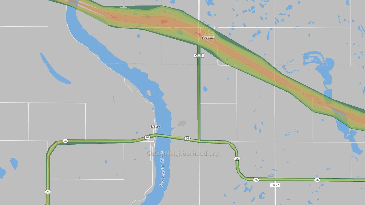 58056, ND Map of Noise Levels in 58056