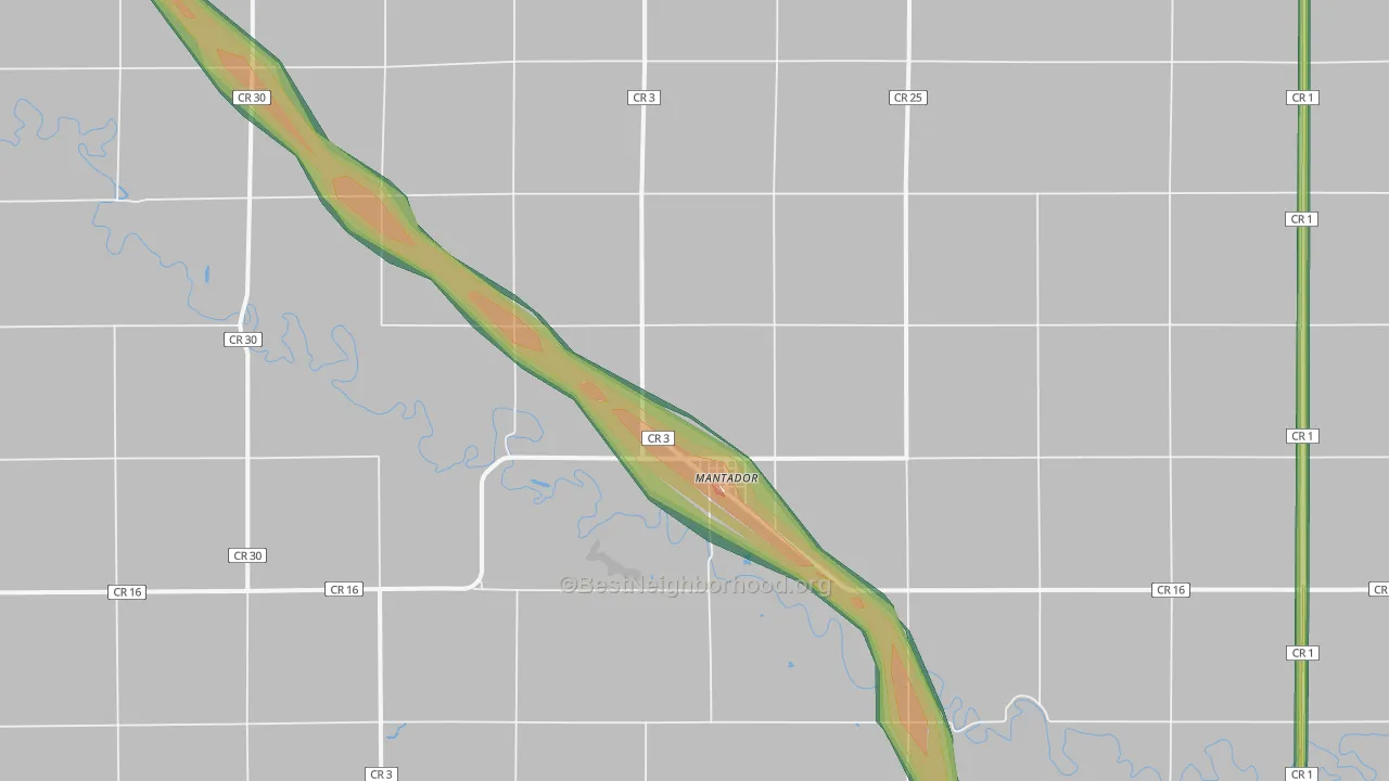 58058, ND Map of Noise Levels in 58058