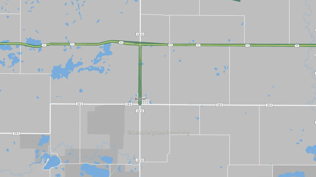 58067, ND Map of Noise Levels in 58067