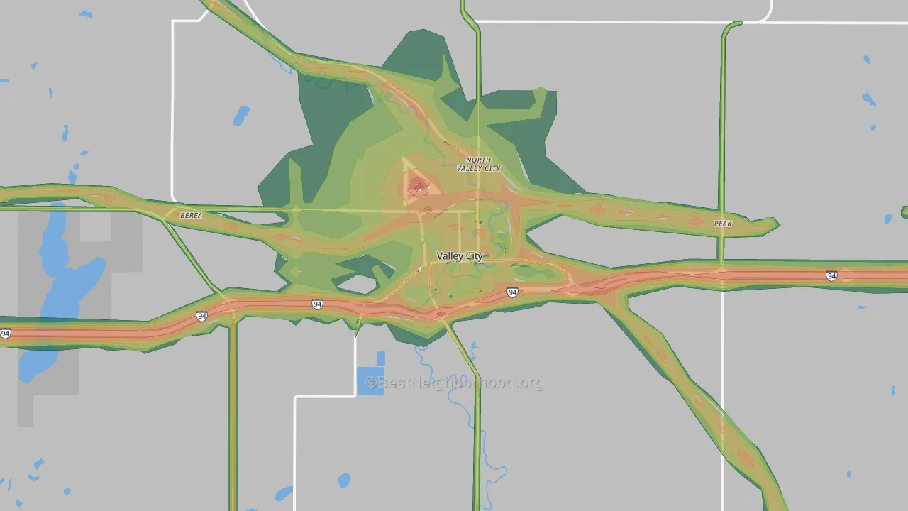 58072, ND Map of Noise Levels in 58072