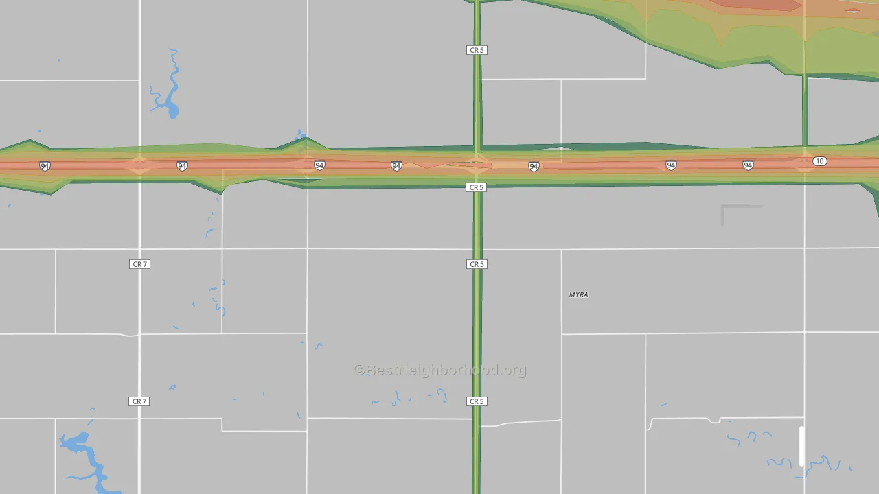 58079, ND Map of Noise Levels in 58079