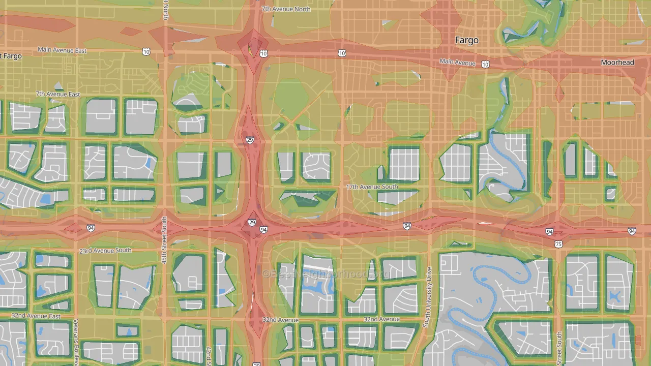 58103, ND Map of Noise Levels in 58103