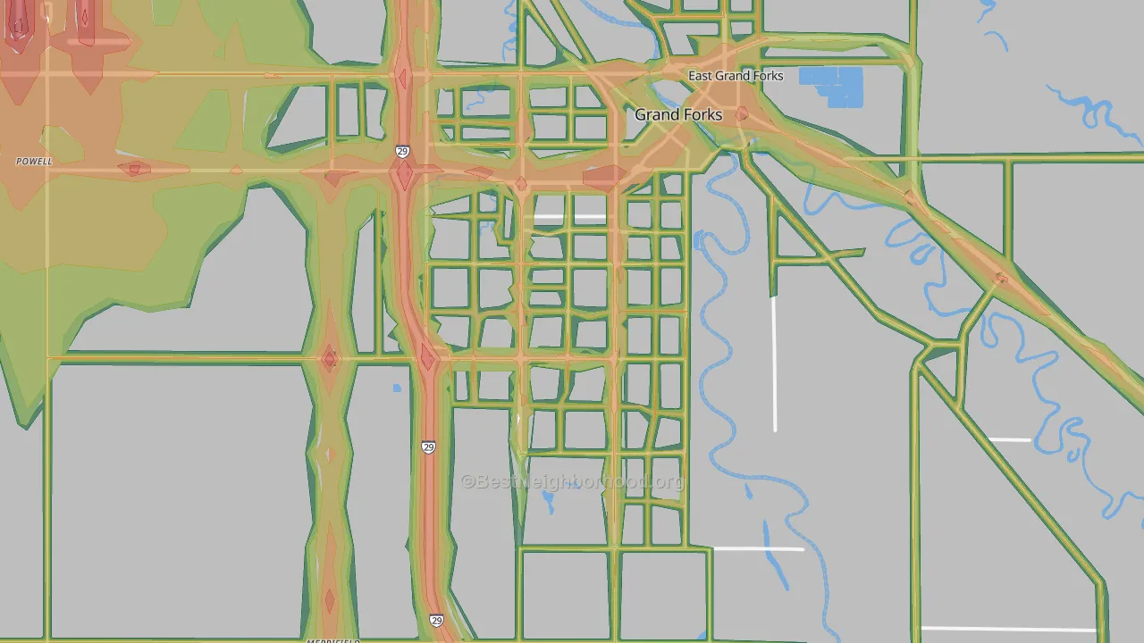 58201, ND Map of Noise Levels in 58201
