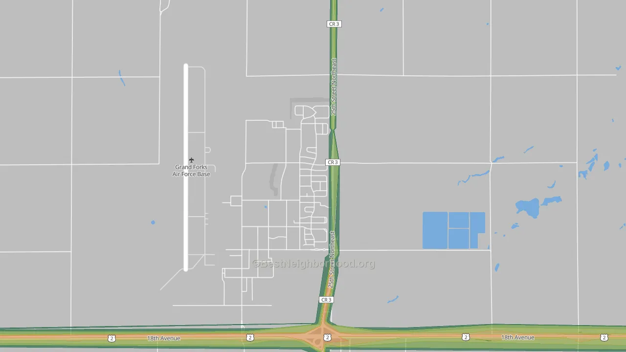 58204, ND Map of Noise Levels in 58204