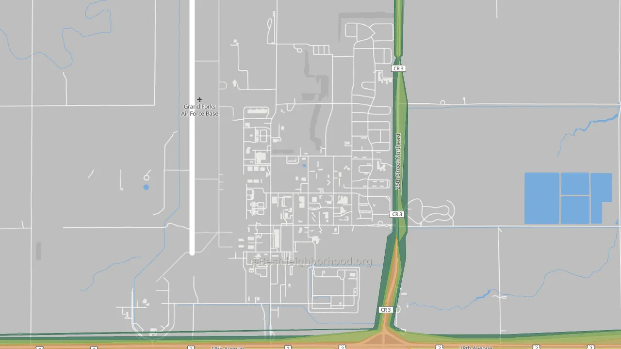 58205, ND Map of Noise Levels in 58205