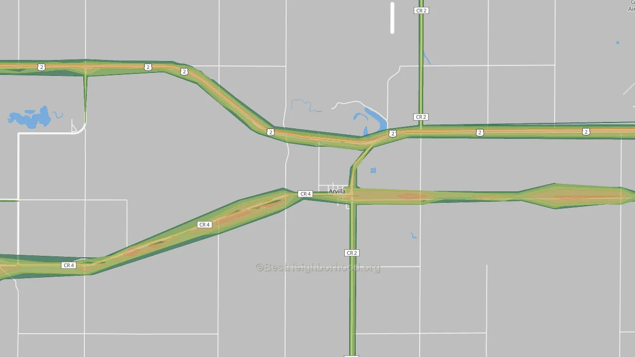 58214, ND Map of Noise Levels in 58214