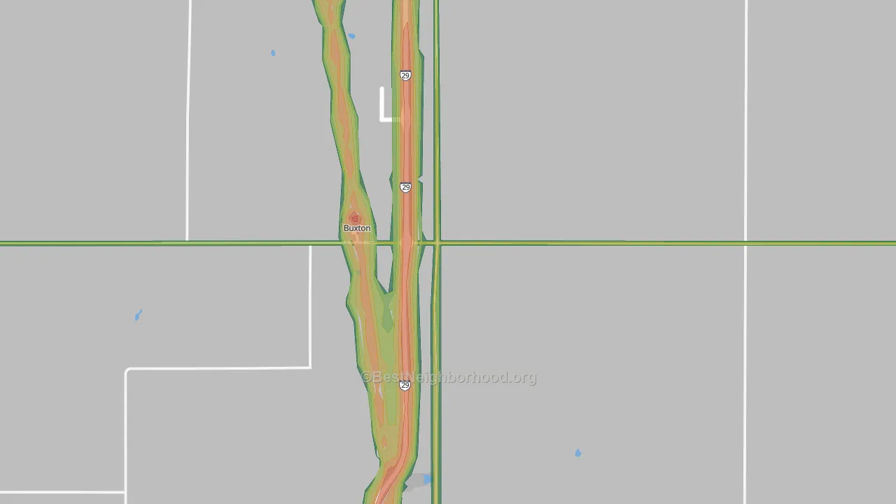 58218, ND Map of Noise Levels in 58218