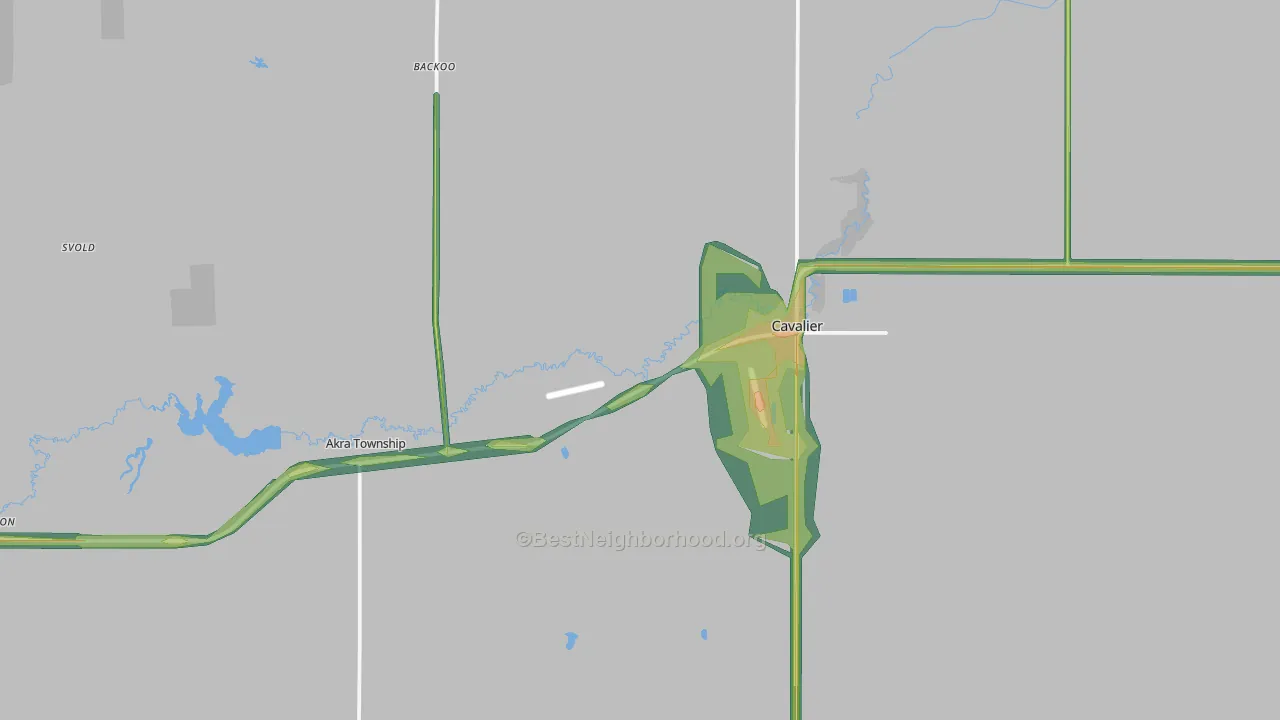 58220, ND Map of Noise Levels in 58220