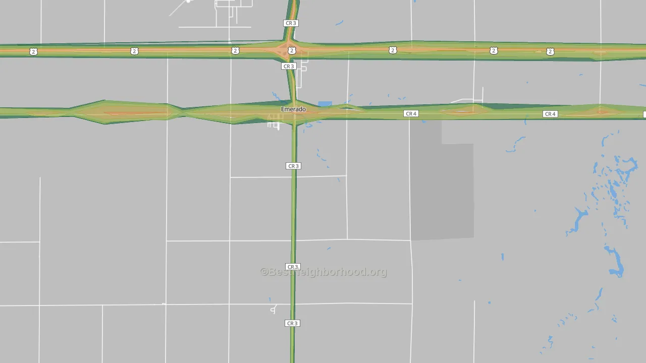 58228, ND Map of Noise Levels in 58228