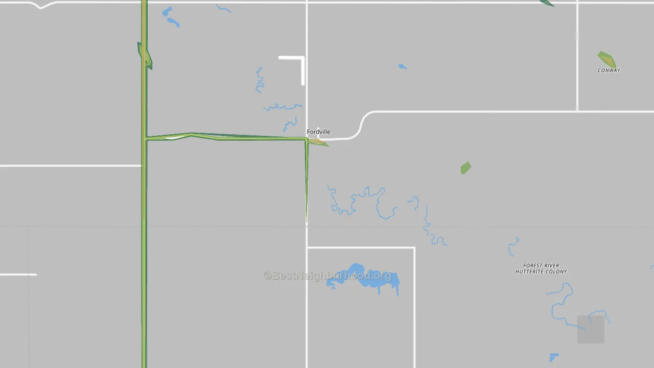 58231, ND Map of Noise Levels in 58231