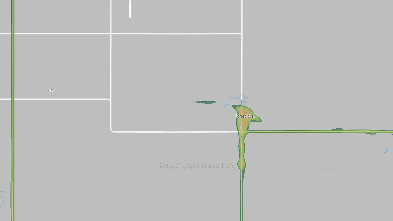 58233, ND Map of Noise Levels in 58233