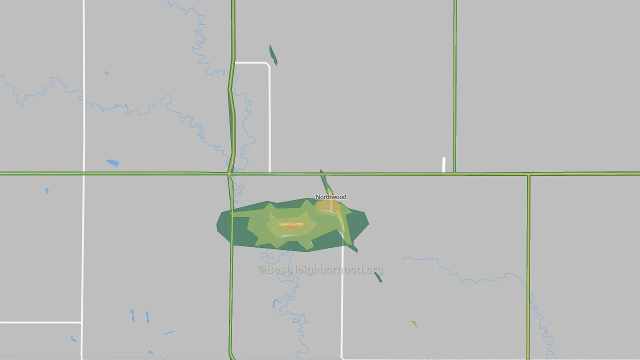 58267, ND Map of Noise Levels in 58267