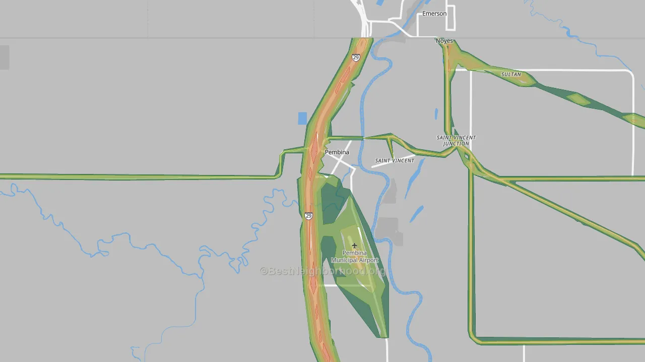 58271, ND Map of Noise Levels in 58271