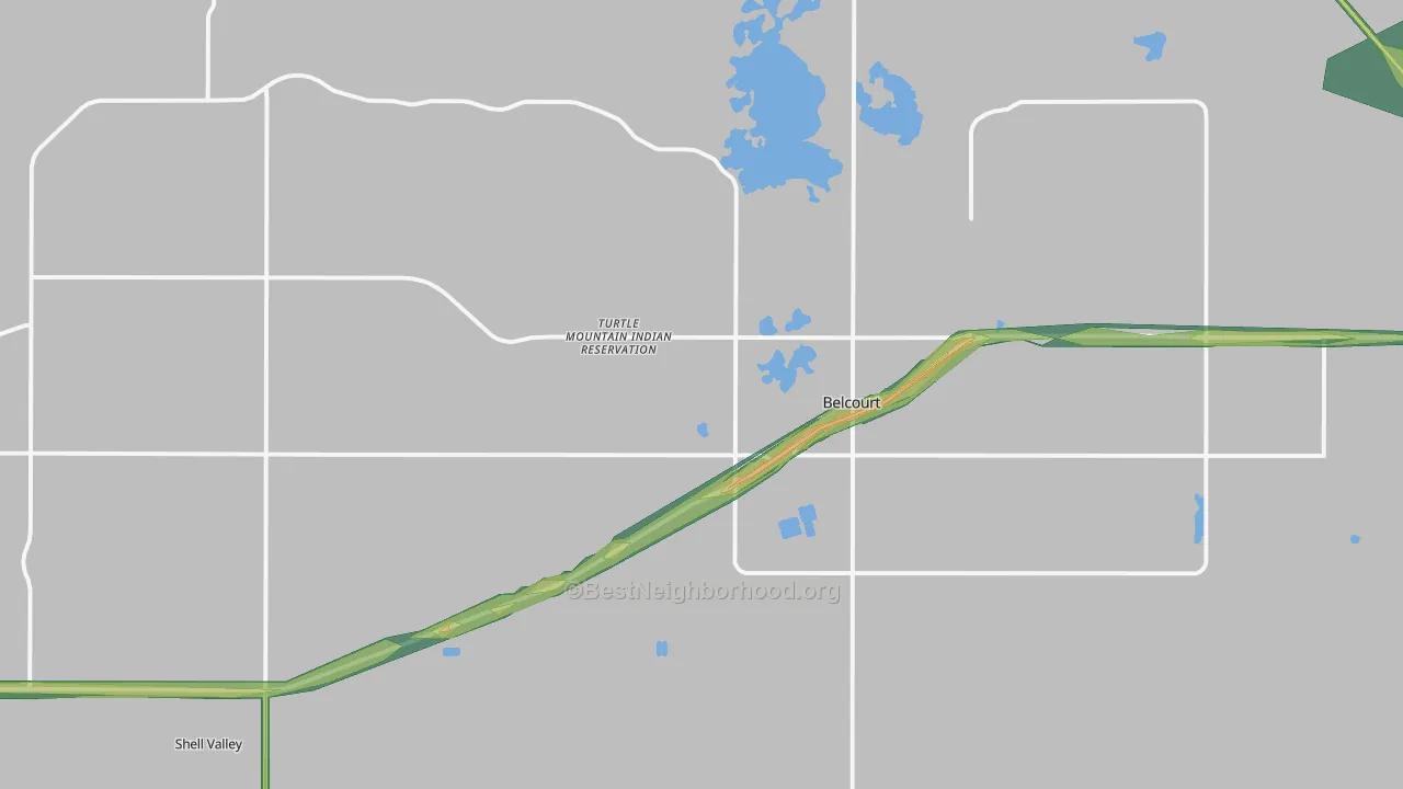 58316, ND Map of Noise Levels in 58316