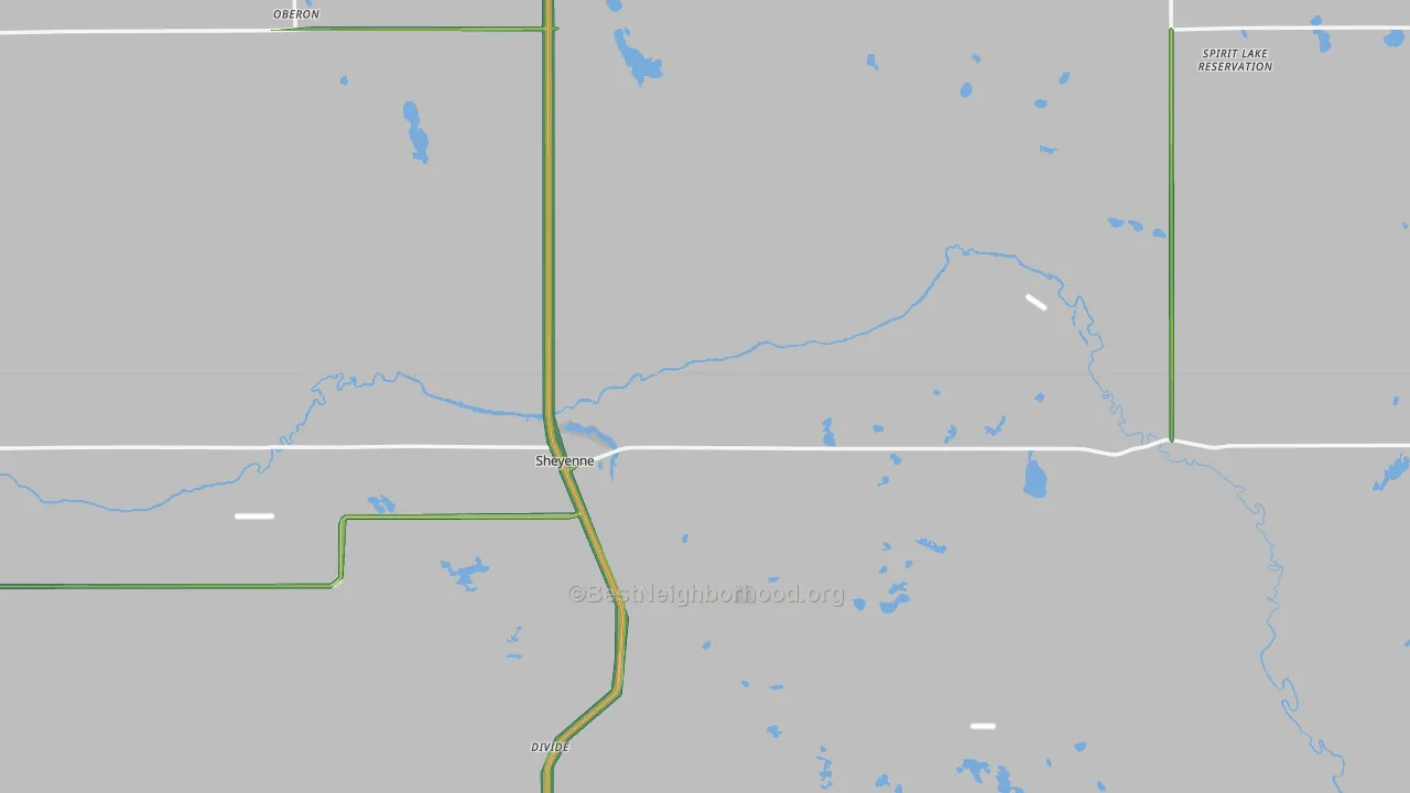58374, ND Map of Noise Levels in 58374