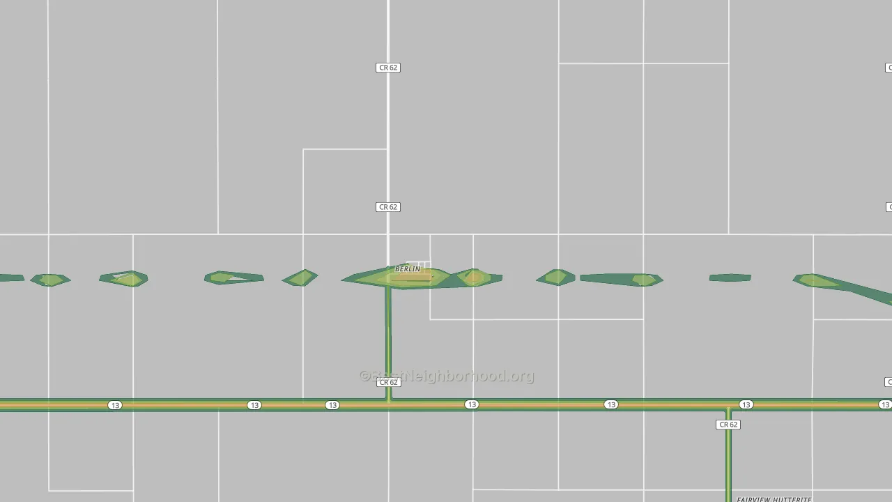 58415, ND Map of Noise Levels in 58415