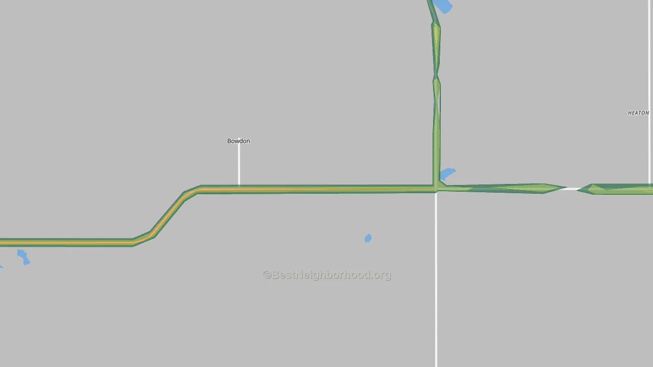 58418, ND Map of Noise Levels in 58418