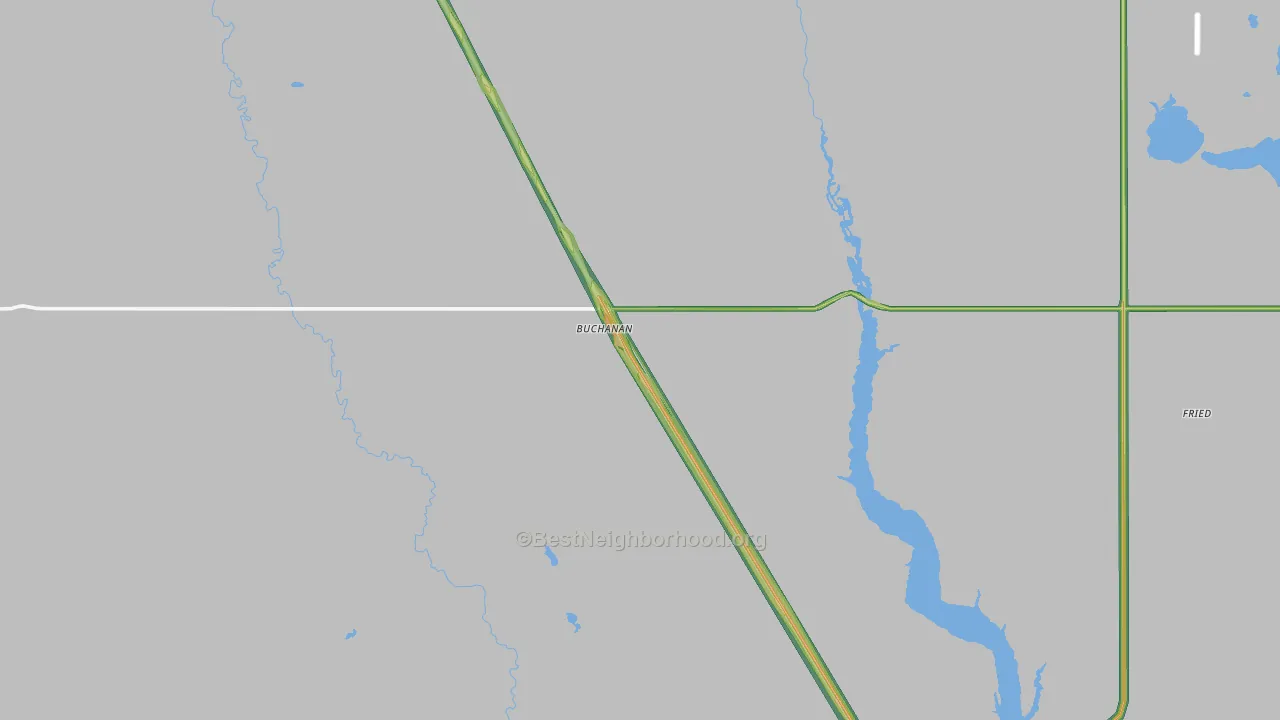58420, ND Map of Noise Levels in 58420