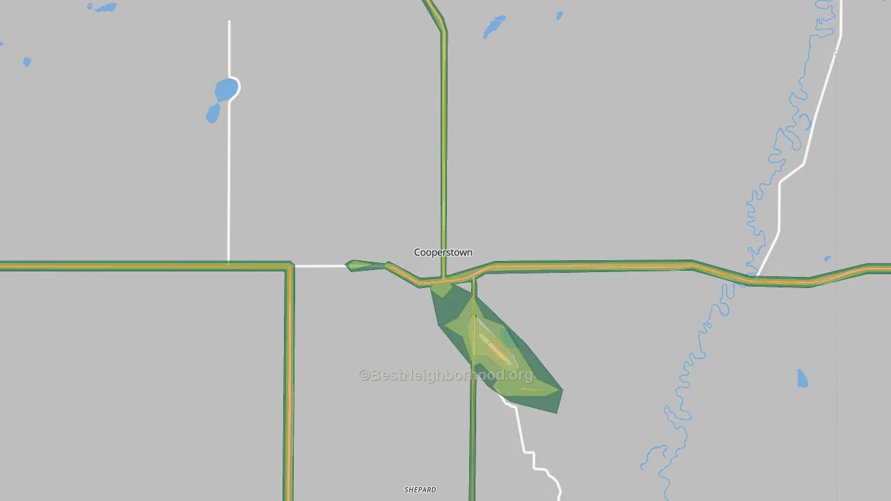 58425, ND Map of Noise Levels in 58425