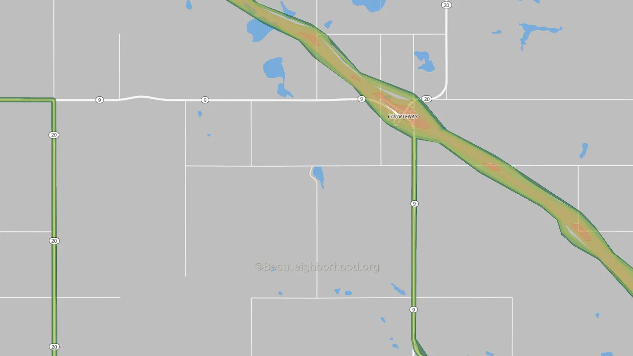 58426, ND Map of Noise Levels in 58426