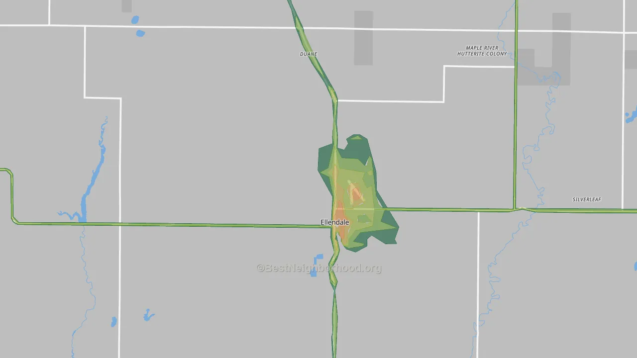 58436, ND Map of Noise Levels in 58436