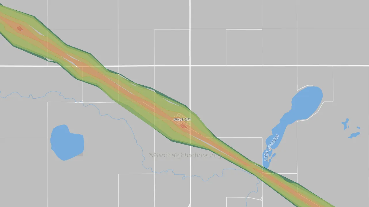 58445, ND Map of Noise Levels in 58445