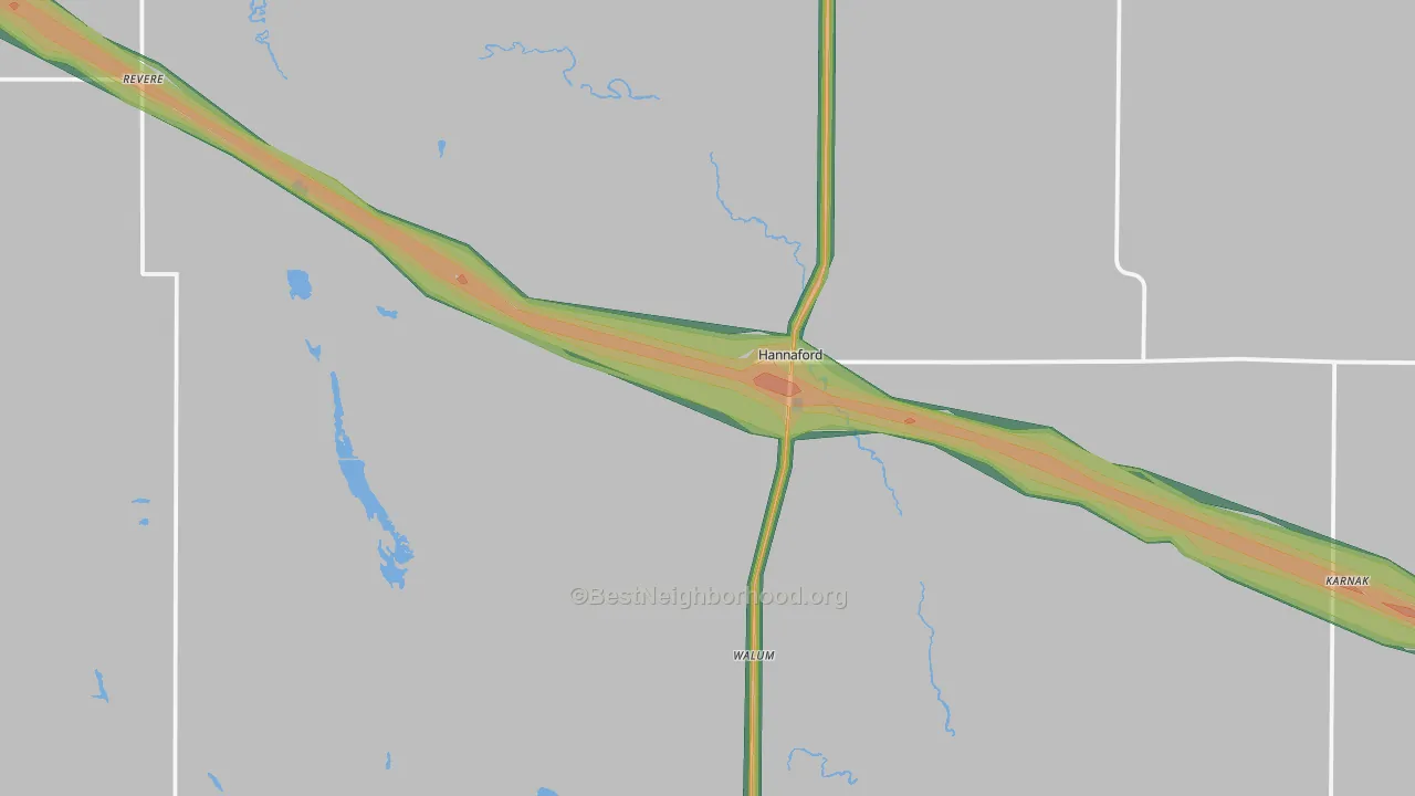 58448, ND Map of Noise Levels in 58448