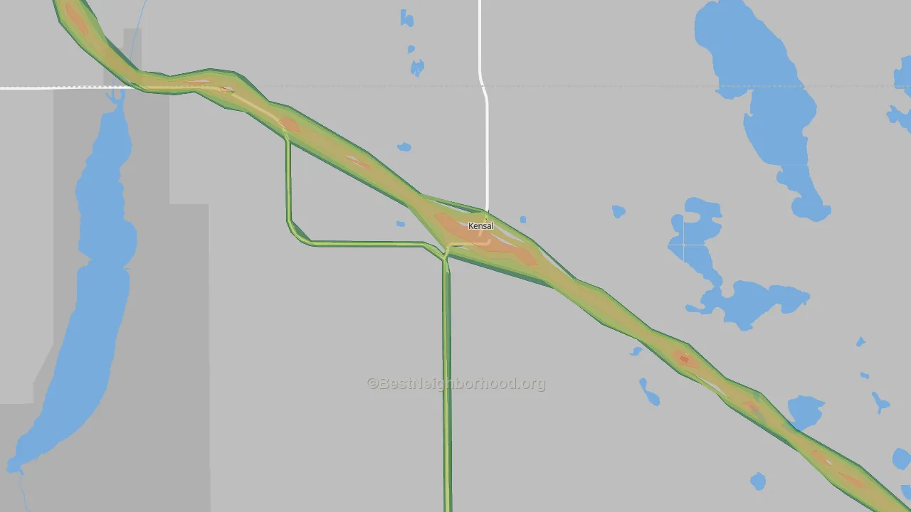 58455, ND Map of Noise Levels in 58455