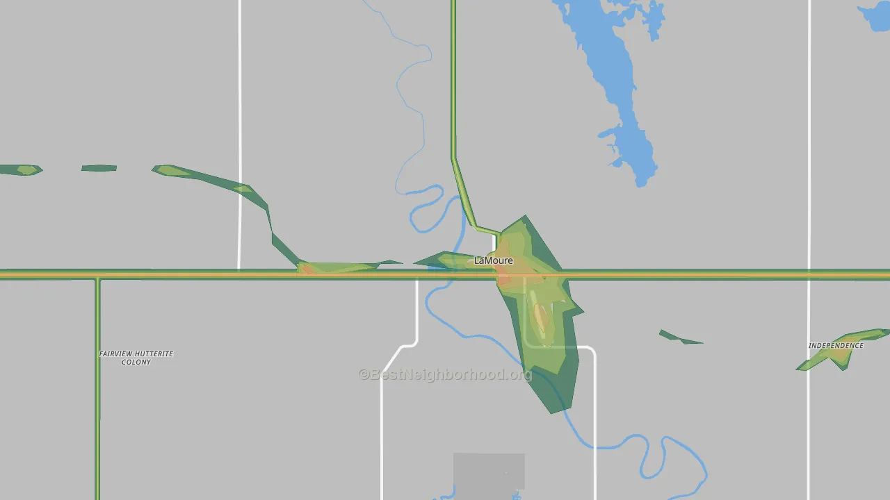 58458, ND Map of Noise Levels in 58458